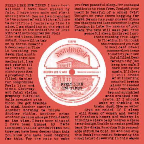 DWI201-1 Modern Life Is War "Tribulation Worksongs Vol. 1" 7" Album Artwork